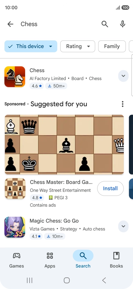 Press the required app.