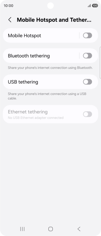 Press Mobile Hotspot.