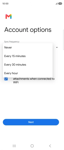 Press the required setting.