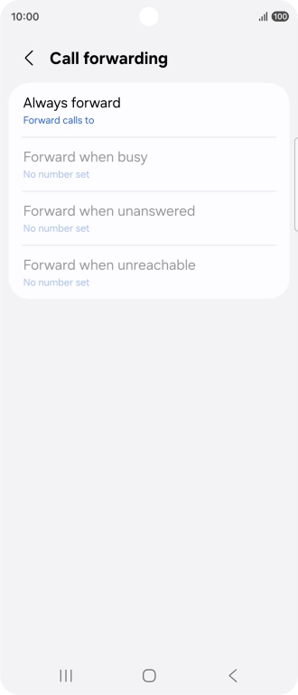 Press the required divert type.
