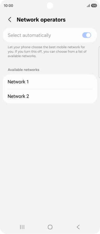 Press the required network.