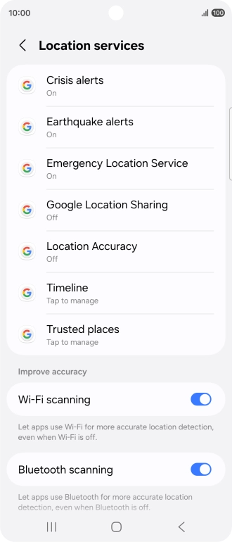 Press Location Accuracy.