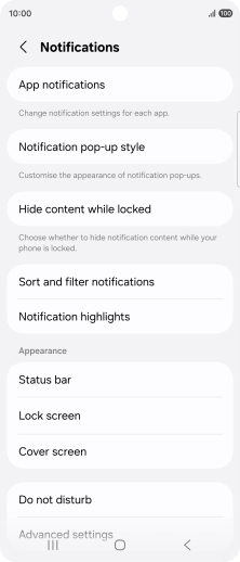 Press App notifications.