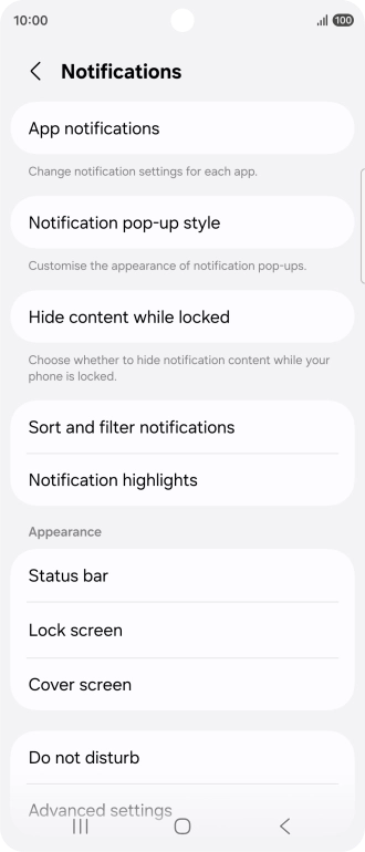 Press App notifications.