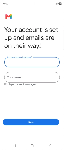 Press Your name and key in the required sender name.