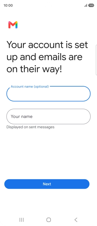 Press Your name and key in the required sender name.