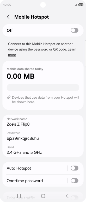 Press Network name.