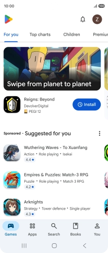 Press the profile icon.