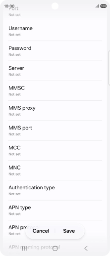 Press MMS port.