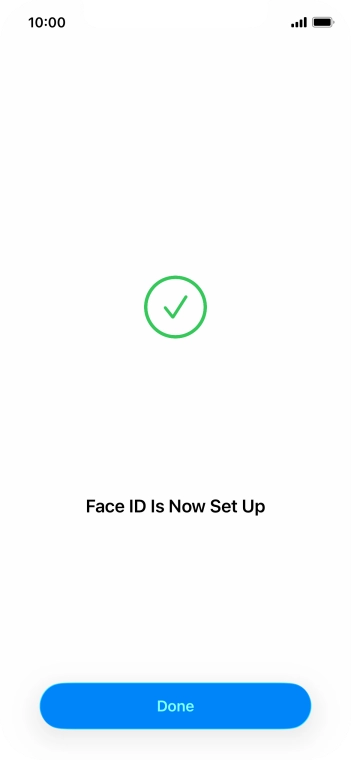 Press Done. If you haven't previously selected a phone lock code, key in a code of your own choice twice.