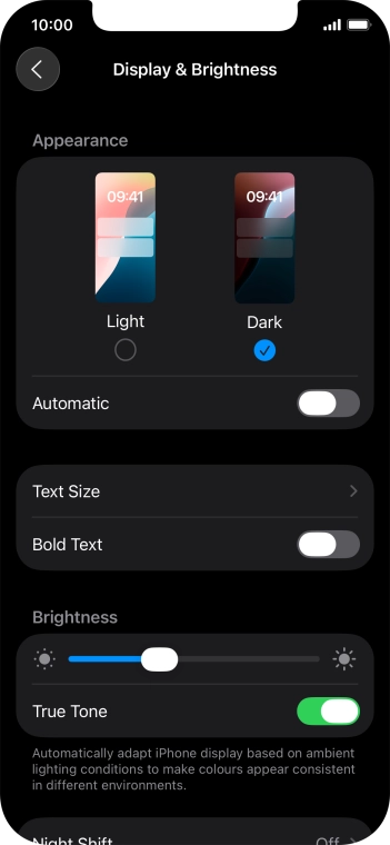 Press the indicator next to 