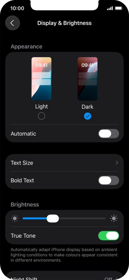 Press the indicator next to 