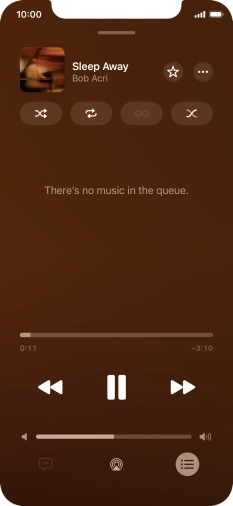 Press the shuffle icon to turn the function on or off.