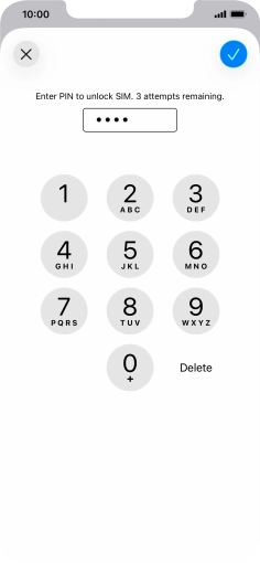 Key in your PIN and press the confirm icon. The default PIN is 1111.