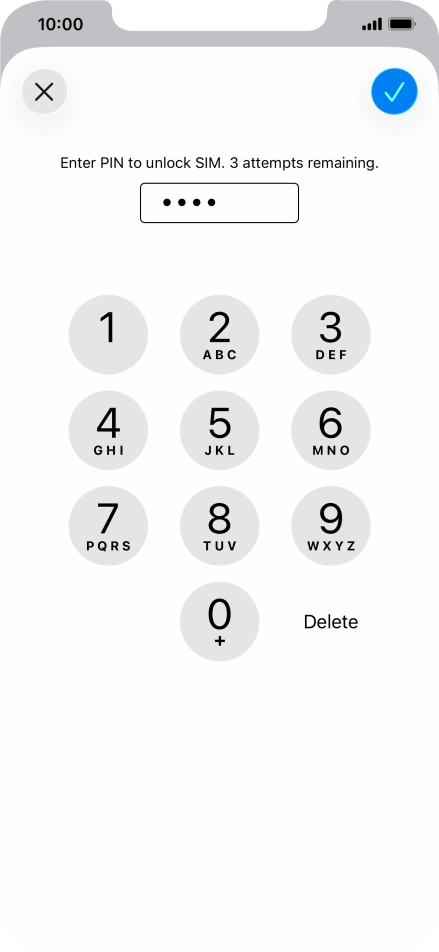 Key in your PIN and press the confirm icon. The default PIN is 1111.