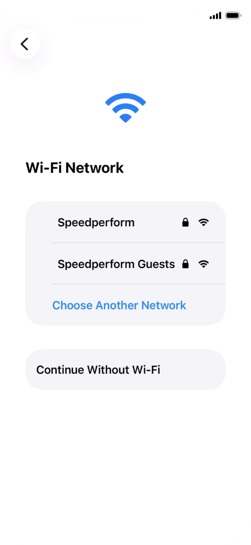 Press the required Wi-Fi network.