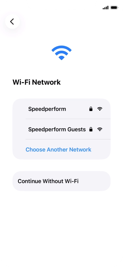 Press the required Wi-Fi network.