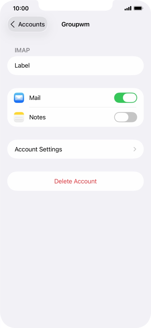 Press Account Settings.