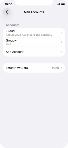 Press the name of the email account you've just set up.