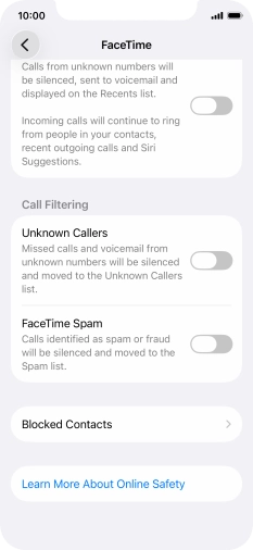 Press Blocked Contacts.