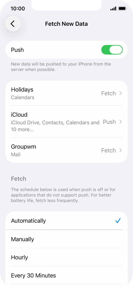Press the indicator next to 