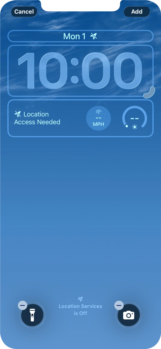 To customise the way the lock screen date is displayed, press the date widget and follow the instructions on the screen to find the required widget display mode.