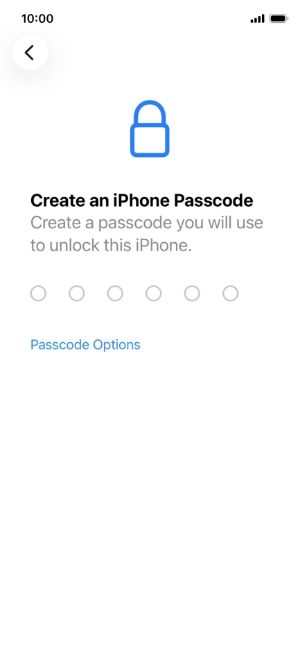 Press Passcode Options.