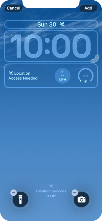 To customise the way the lock screen date is displayed, press the date widget and follow the instructions on the screen to find the required widget display mode.