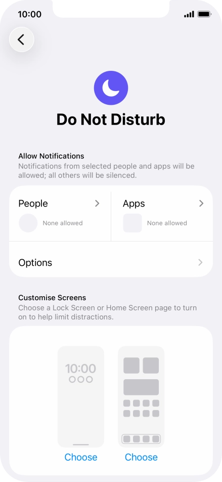 Press People and follow the instructions on the screen to select which contacts you would like to receive calls and notifications from when Do Not Disturb is turned on.