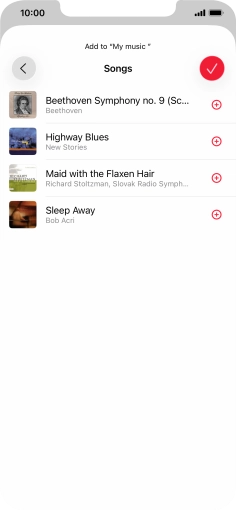 Go to the required category and press the add icon next to the required audio file.