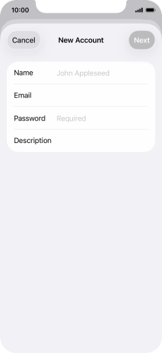 Press Name and key in the required sender name.