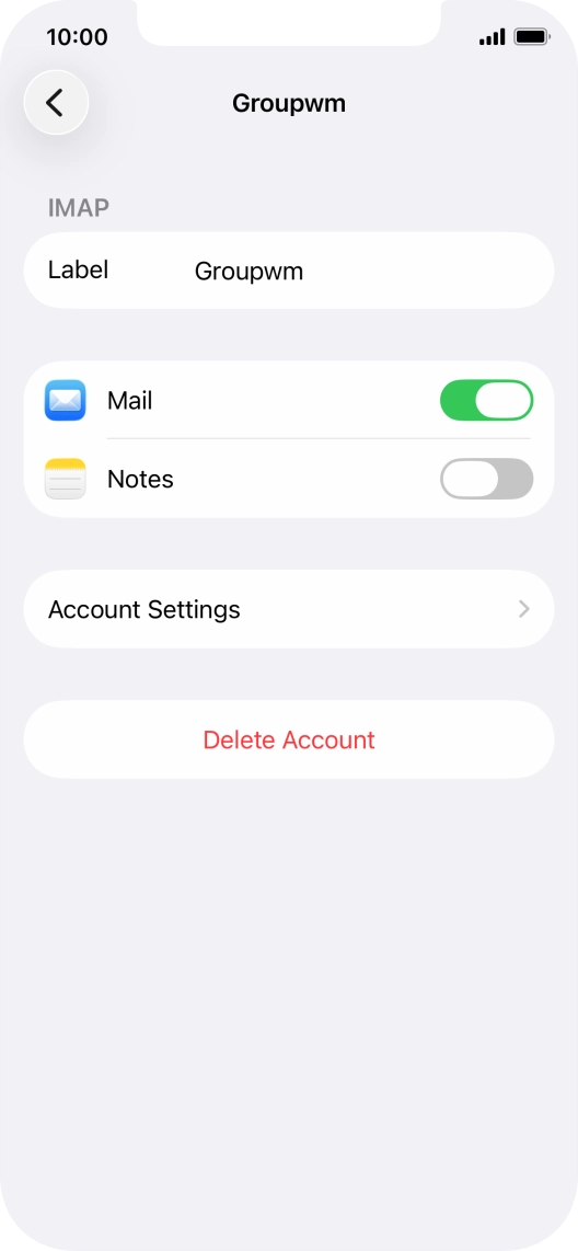 Press Account Settings.
