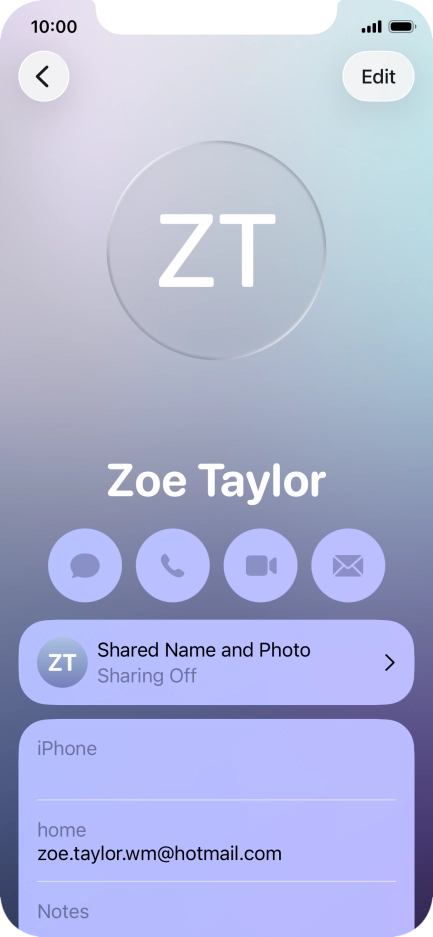 Press Shared Name and Photo.