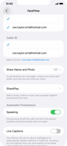 Press the required setting below 