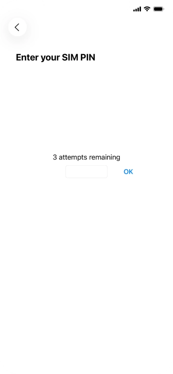If your SIM is locked, key in your PIN and press OK. The default PIN is 1111.