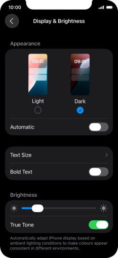 Press the indicator next to 