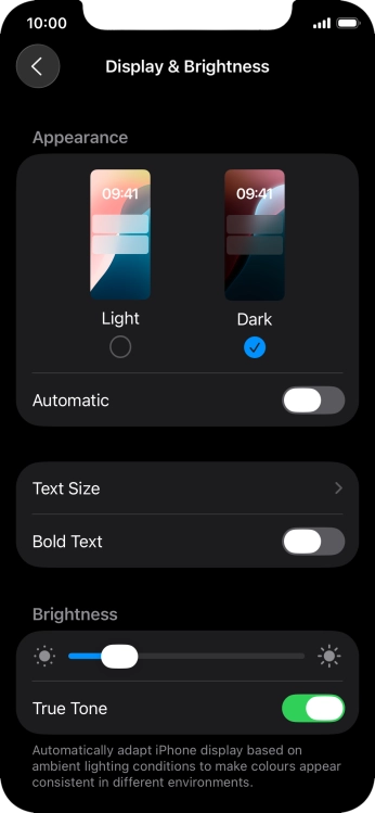 Press the indicator next to 