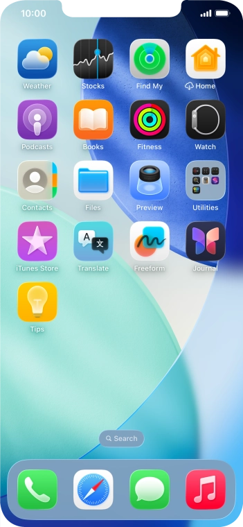 Press and hold anywhere on the home screen.
