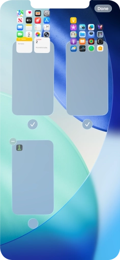 Press the delete icon next to the required home screen page.