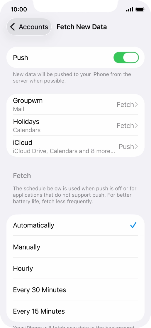 Press the indicator next to 