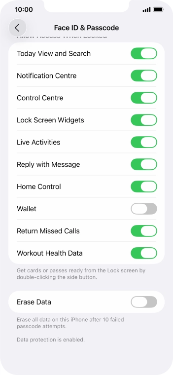 Press the indicator next to 