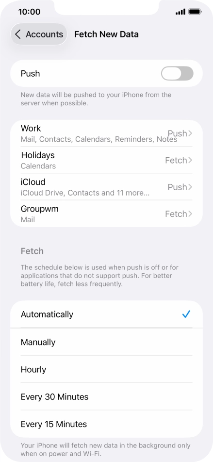 If you turn off the function, press the required setting.