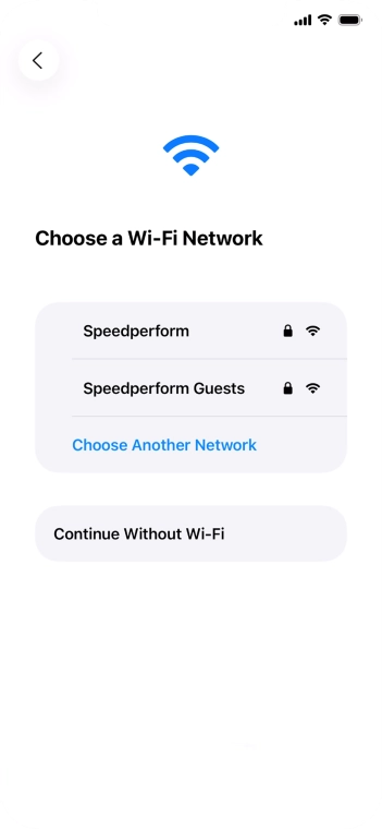 Press the required Wi-Fi network.