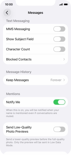 Press the indicator next to 