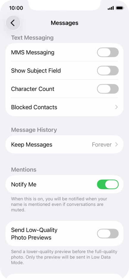 Press the indicator next to 