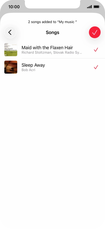Press the confirm icon.