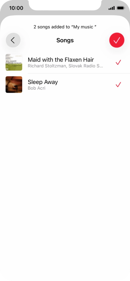 Press the confirm icon.