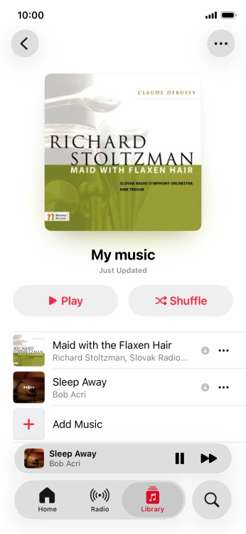 Press the song title.