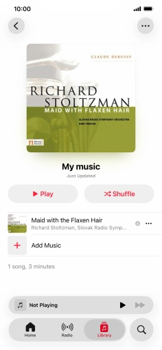 Go to the required category or playlist and press the required audio file.
