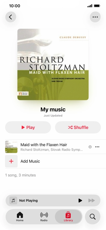 Go to the required category or playlist and press the required audio file.